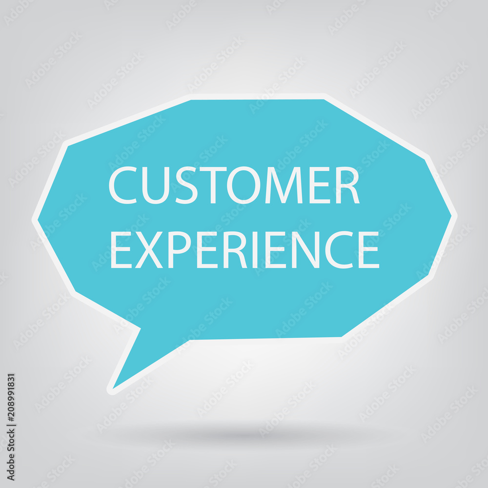 customer experience written on speech bubble- vector illustration customer experience written on speech bubble- vector illustration