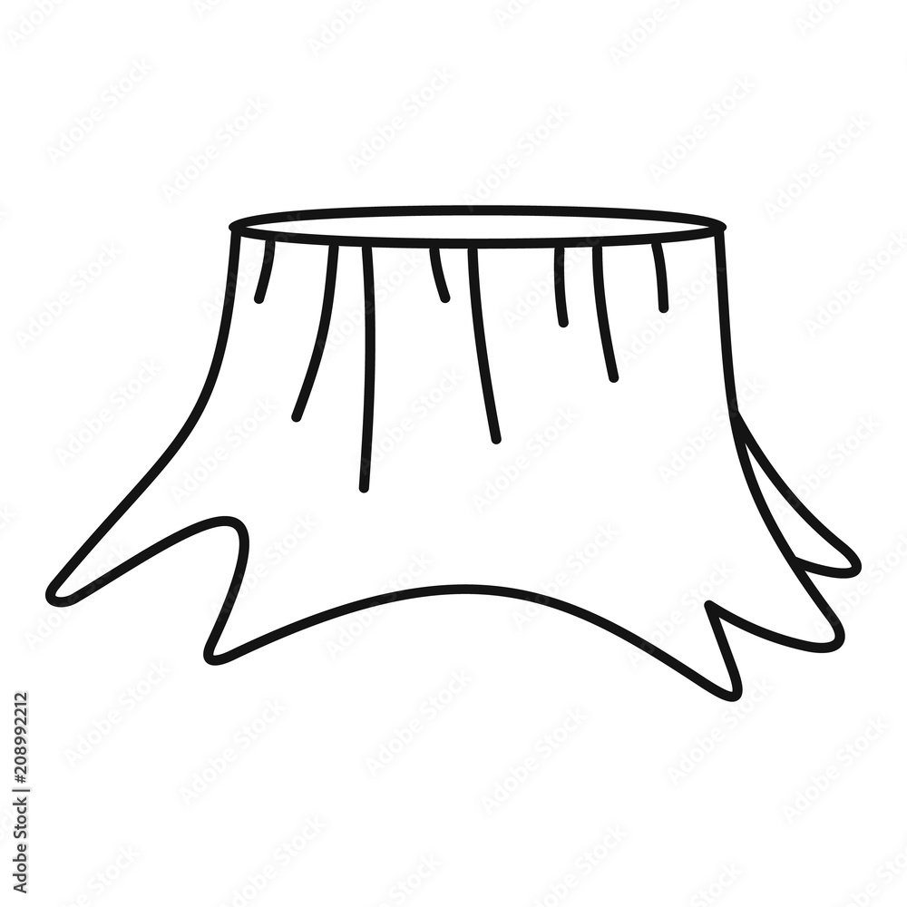 Old stump icon. Outline illustration of old stump vector icon for web design isolated on white background Old stump icon. Outline illustration of old stump vector icon for web design isolated on white background