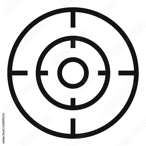 Old gun aim icon. Simple illustration of old gun aim vector icon for web design isolated on white background