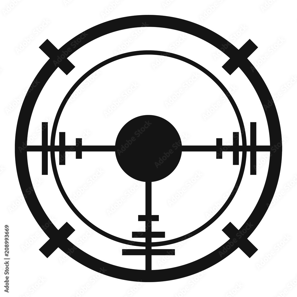 Sniper elite aim icon. Simple illustration of sniper elite aim vector icon for web design isolated on white background Sniper elite aim icon. Simple illustration of sniper elite aim vector icon for web design isolated on white background