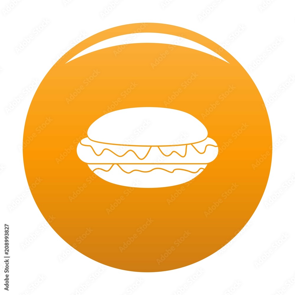 Hot dog icon. Simple illustration of hot dog vector icon for any design orange Hot dog icon. Simple illustration of hot dog vector icon for any design orange