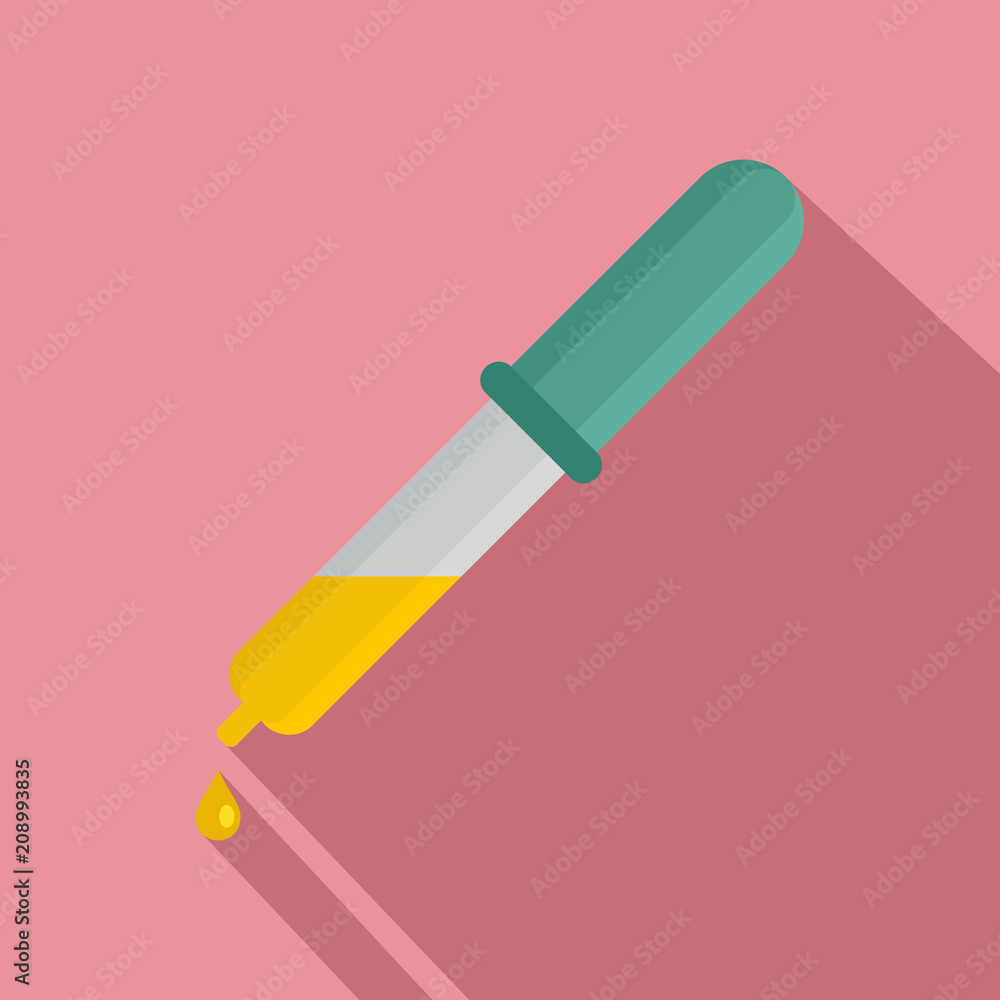 Pipette yellow drop icon. Flat illustration of pipette yellow drop vector icon for web design Pipette yellow drop icon. Flat illustration of pipette yellow drop vector icon for web design