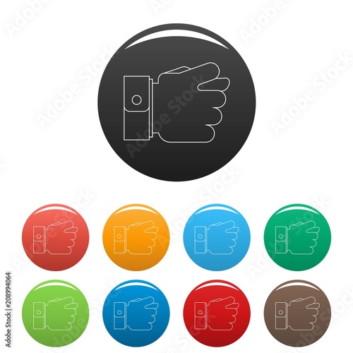 Fig gesture icon. Outline illustration of fig gesture vector icons set color isolated on white