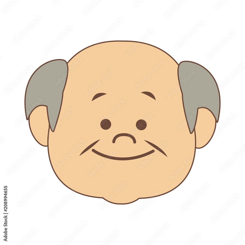 Cute grandfather face cartoon vector illustration graphic design Stock  Vector | Adobe Stock