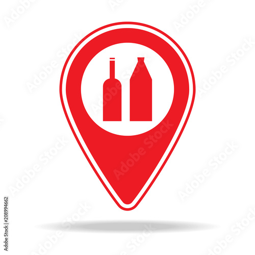 liquor store map pin icon. Element of warning navigation pin icon for mobile concept and web apps. Detailed liquor store map pin icon can be used for web and mobile