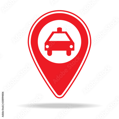 taxi map pin icon. Element of warning navigation pin icon for mobile concept and web apps. Detailed taxi map pin icon can be used for web and mobile