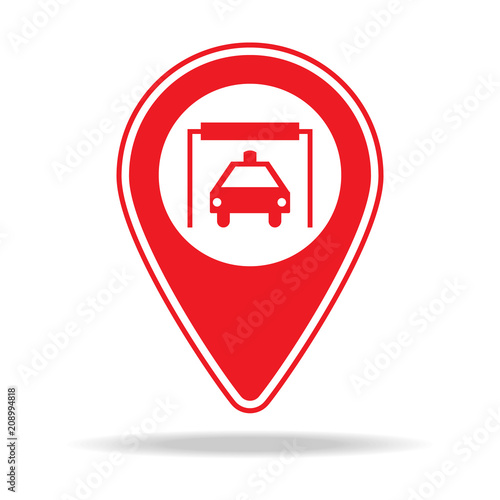 car wash map pin icon. Element of warning navigation pin icon for mobile concept and web apps. Detailed car wash map pin icon can be used for web and mobile