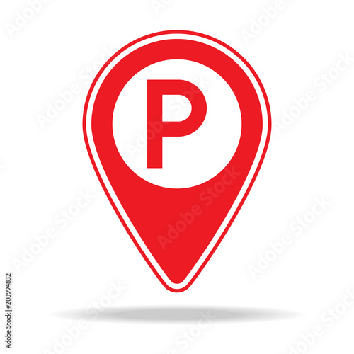 parking map pin icon. Element of warning navigation pin icon for mobile concept and web apps. Detailed parking map pin icon can be used for web and mobile