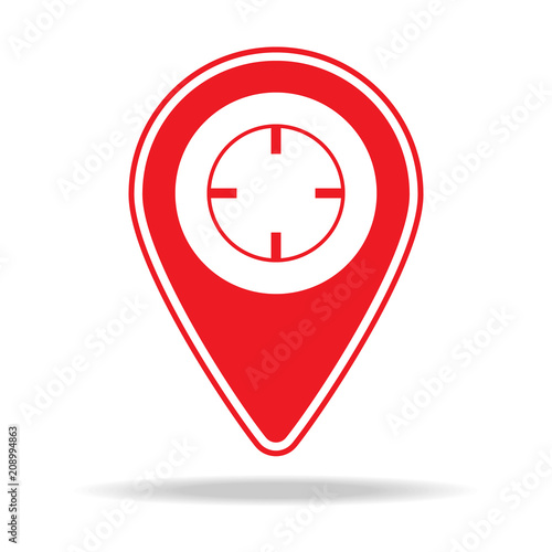 crosshairs map pin icon. Element of warning navigation pin icon for mobile concept and web apps. Detailed crosshairs map pin icon can be used for web and mobile