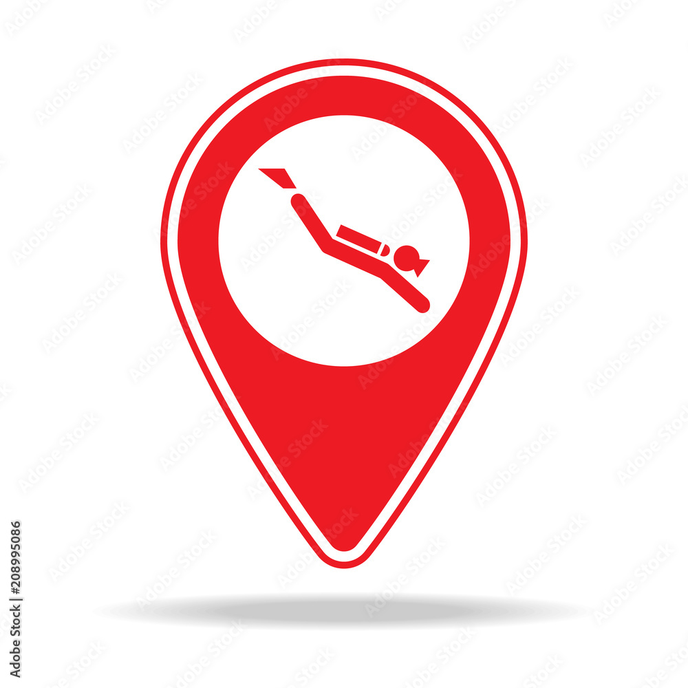 scuba diving map pin icon. Element of warning navigation pin icon for mobile concept and web apps. Detailed scuba diving map pin icon can be used for web and mobile scuba diving map pin icon. Element of warning navigation pin icon for mobile concept and web apps. Detailed scuba diving map pin icon can be used for web and mobile