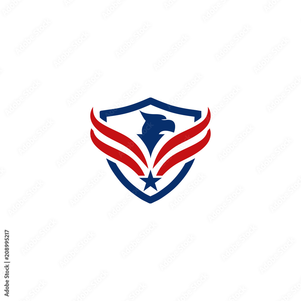Eagle and shield logo emblem template vector Eagle and shield logo emblem template vector