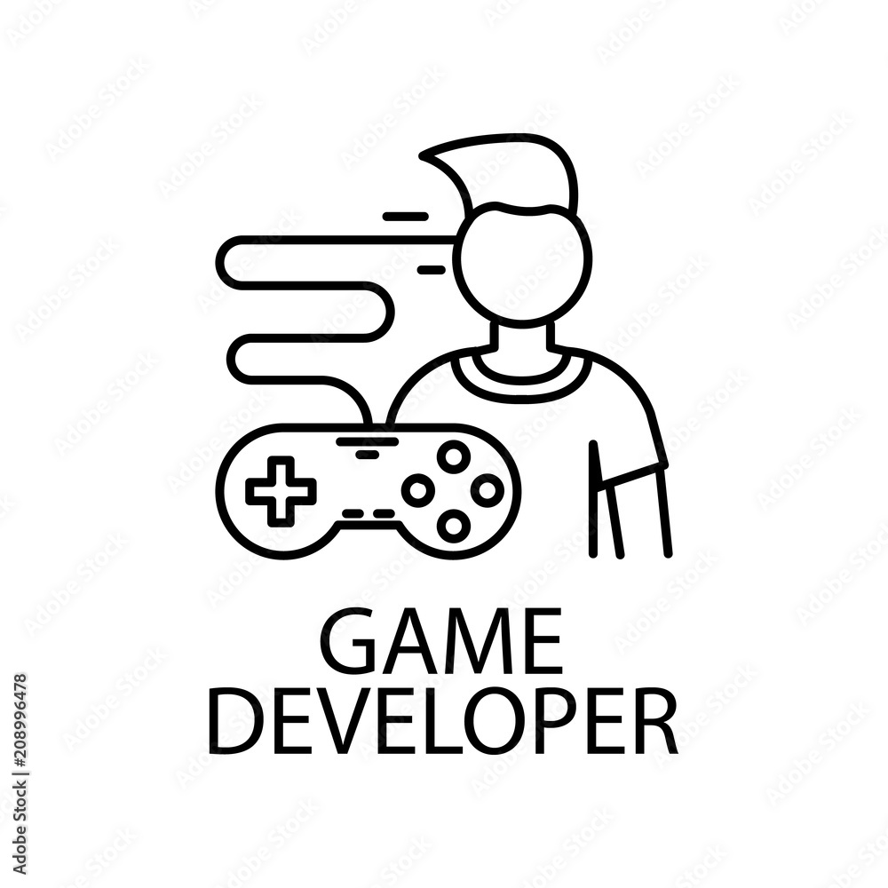game developer outline icon. Element of gaming outline icon for mobile  concept and web apps. Thin line game developer outline icon can be used for  web and mobile Stock Vector | Adobe