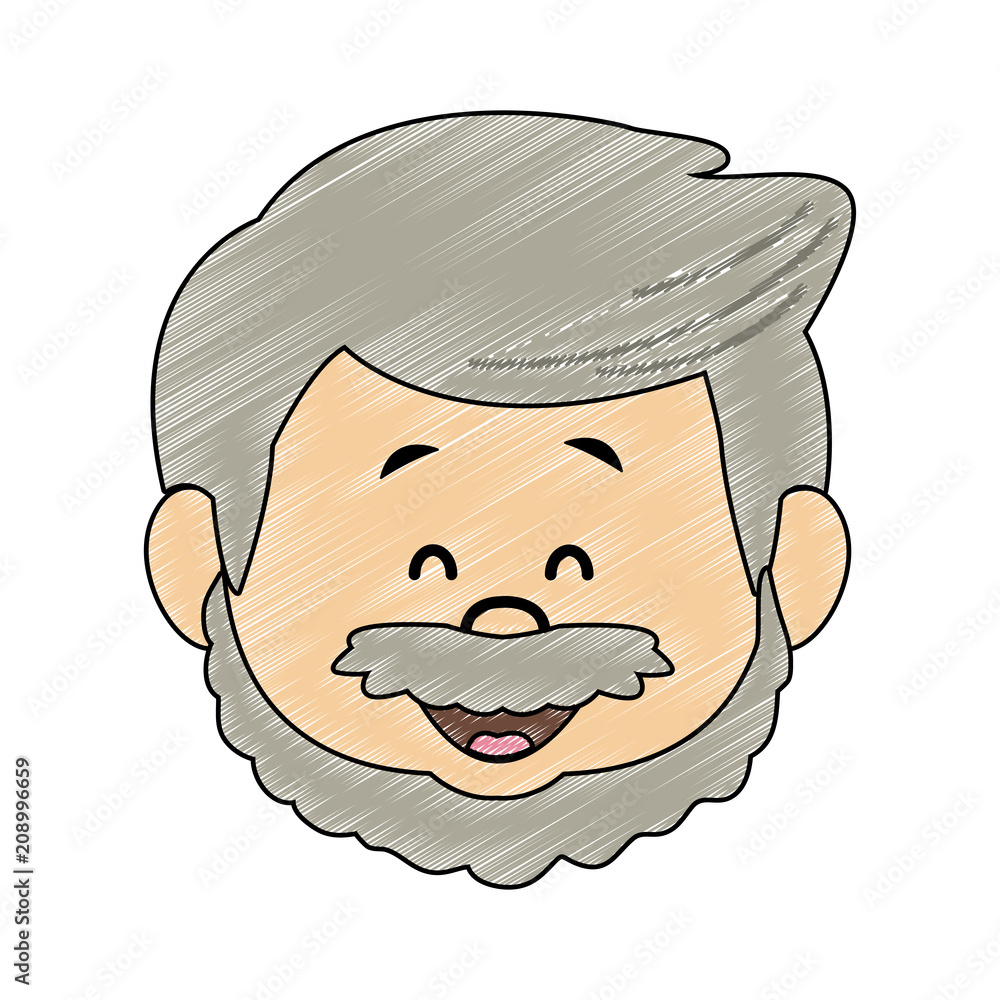 Cut grandfather face cartoon vector illustration graphic design Stock  Vector | Adobe Stock