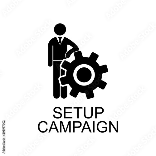 campaign setup icon. Element of seo and development icon with name for mobile concept and web apps. Detailed campaign setup icon can be used for web and mobile