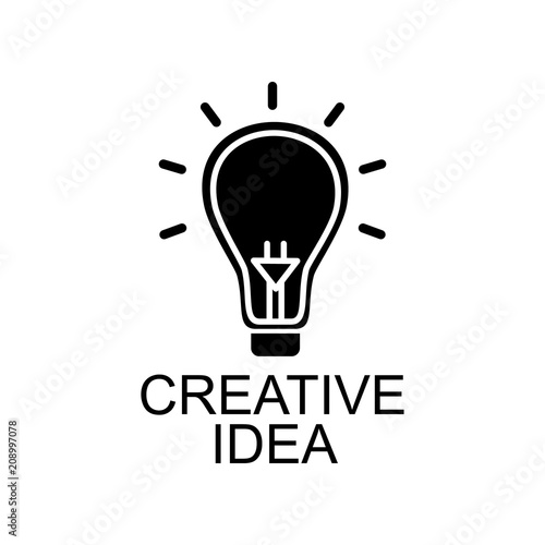 creative idea icon. Element of seo and development icon with name for mobile concept and web apps. Detailed creative idea icon can be used for web and mobile