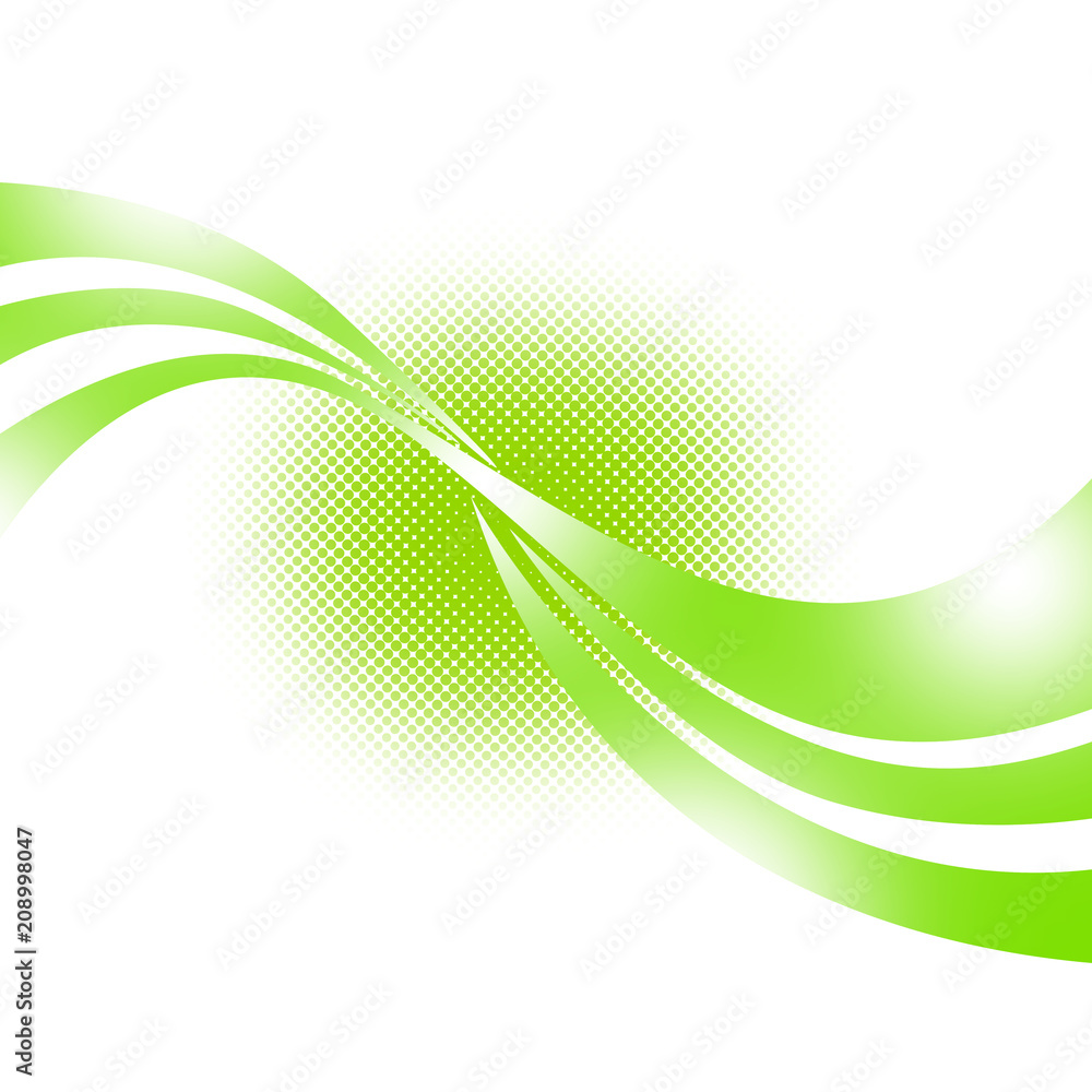 エコロジー ウェーブ エコ背景 グリーン 抽象 ドット 曲線 波打つ Stock Illustration Adobe Stock