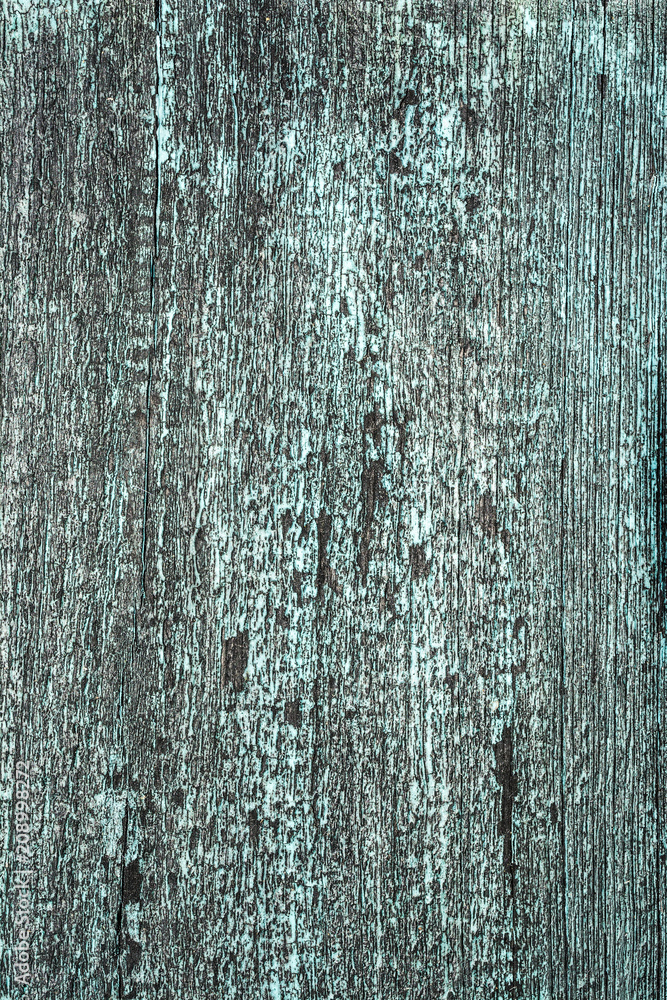 Obraz premium texture of an old tree with cracks, painted wooden surface with peeling paint, close-up abstract background