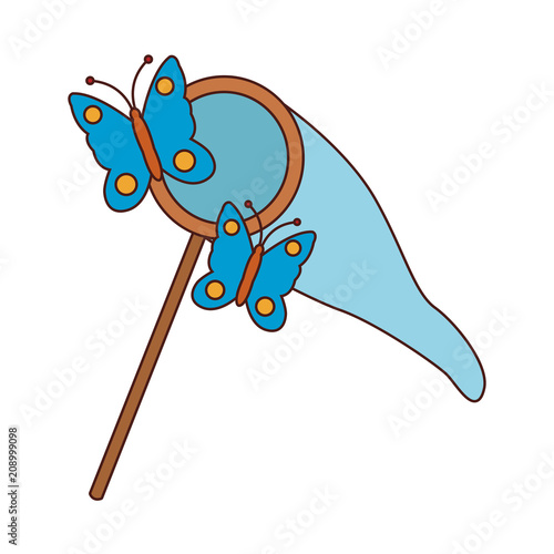 Butterflies catcher cartoon vector illustration graphic design