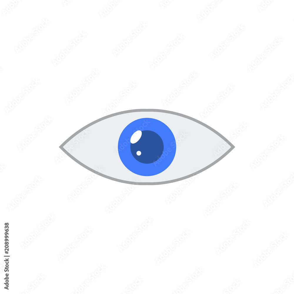 eye flat icon. Element of programming colored icon for mobile concept and web apps. Detailed eye flat icon can be used for web and mobile