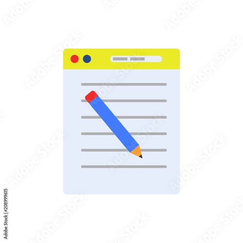 electronic writing flat icon. Element of programming colored icon for mobile concept and web apps. Detailed electronic writing flat icon can be used for web and mobile
