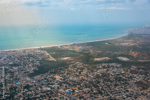 Aerial view of Riohacha the capital of Guajira in Colombia photo