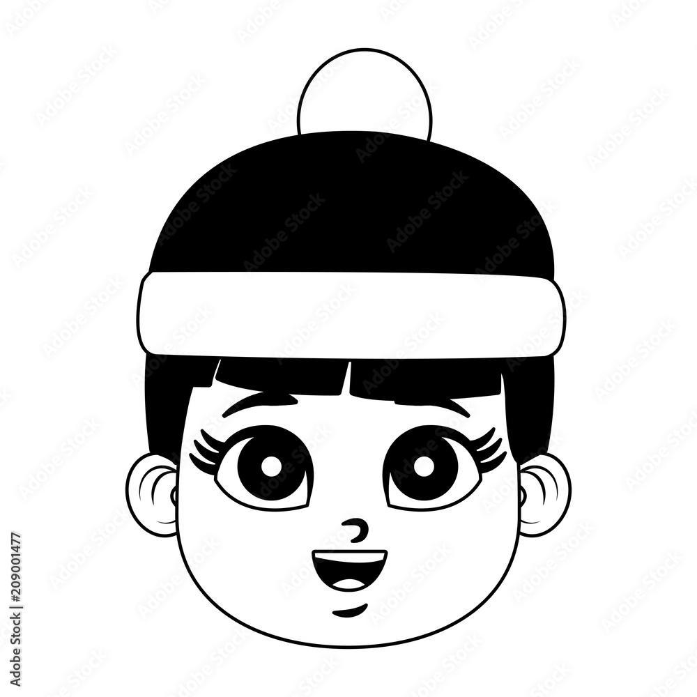 Cute girl with winter hat vector illustration graphic design Cute girl with winter hat vector illustration graphic design