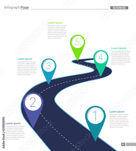 Infograph Road Milestone Timeline Components Used for Businesses