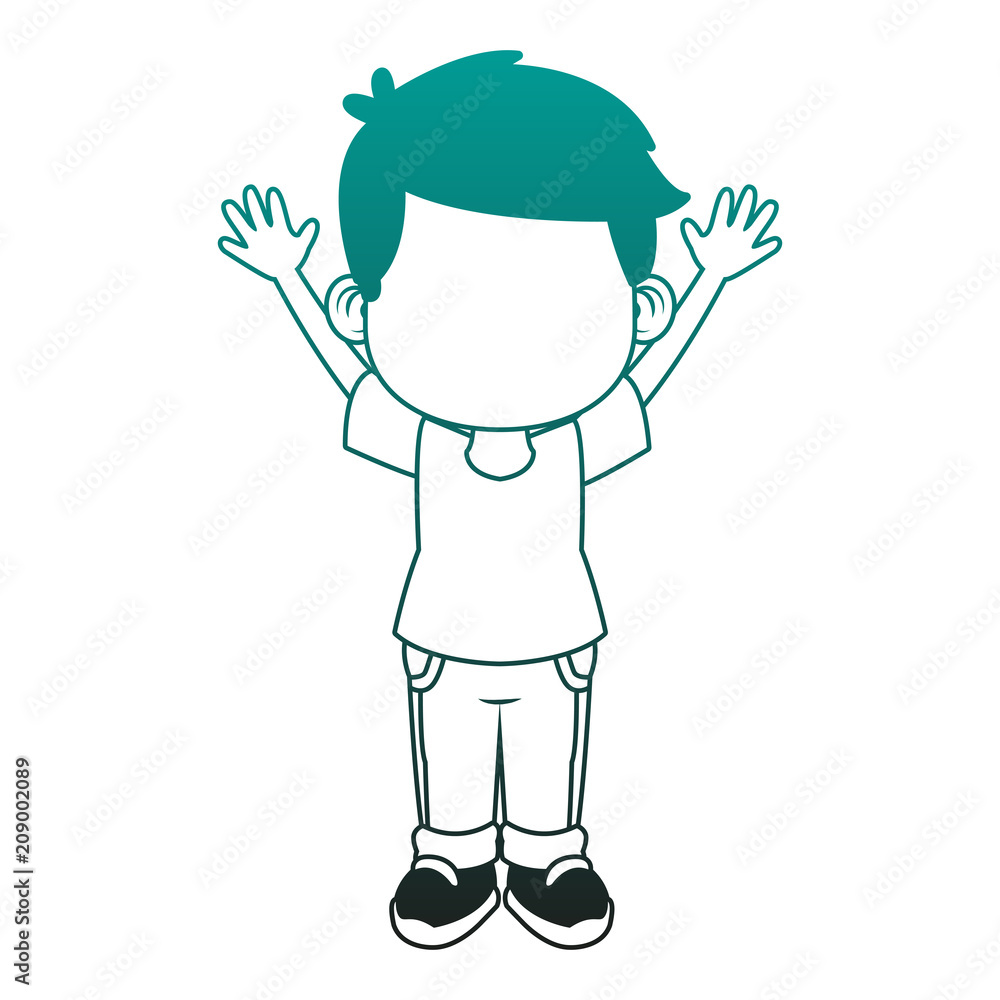Cute and happy boy cartoon vector illustration graphic design