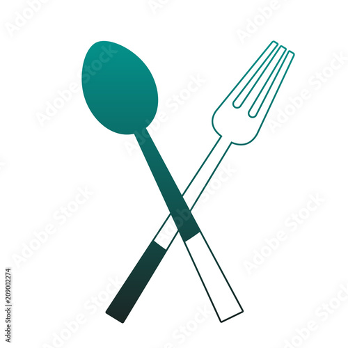 Spoond and fork cutlery vector illustration graphic design photo