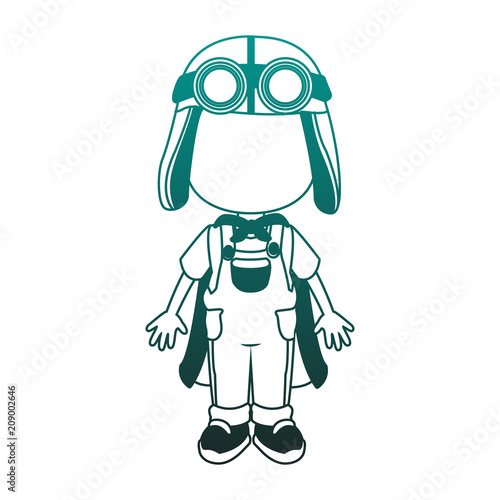 Cute boy with aviator hat and glasses vector illustration graphic design © Jemastock