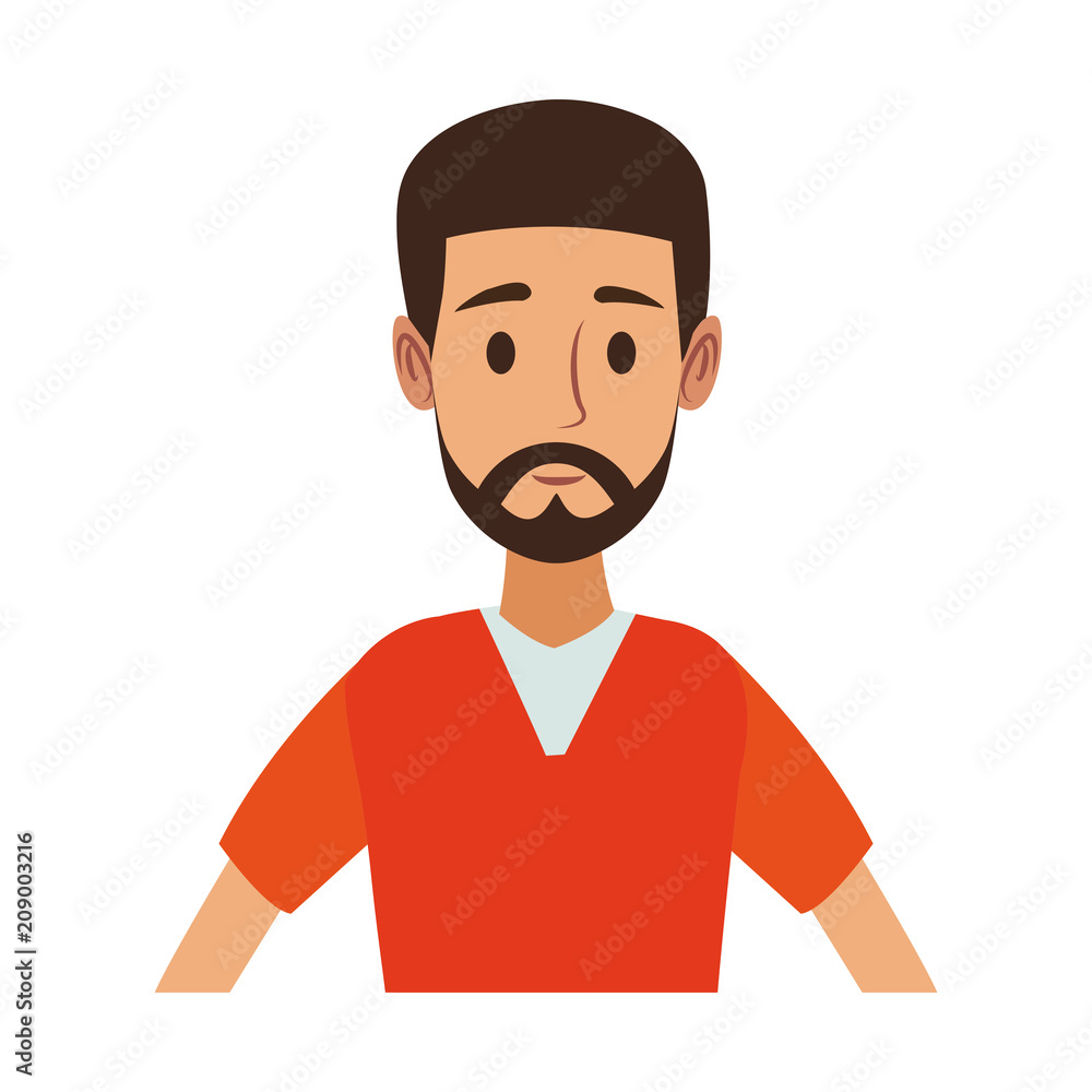 Young man cartoon vector illustration graphic design