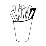Frnech fries in box vector illustration graphic design
