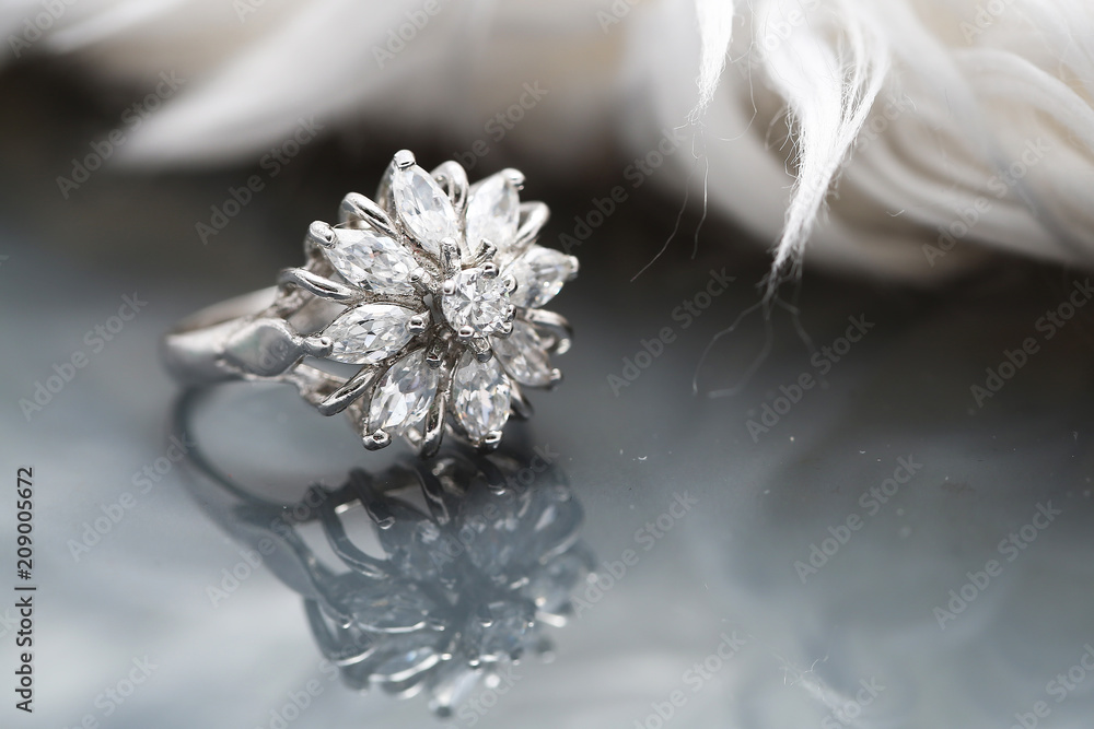 Diamond flower ring , love symbol Diamond flower ring , love symbol