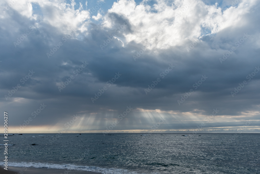 Dramatic sky over the Pacific ocean in the aftermath of the volcanic eruption on the Big Island of Hawaii	