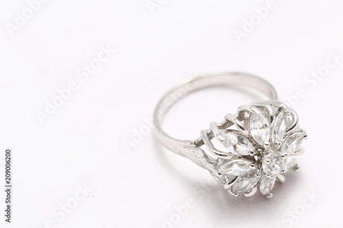 Diamond flower ring , love symbol