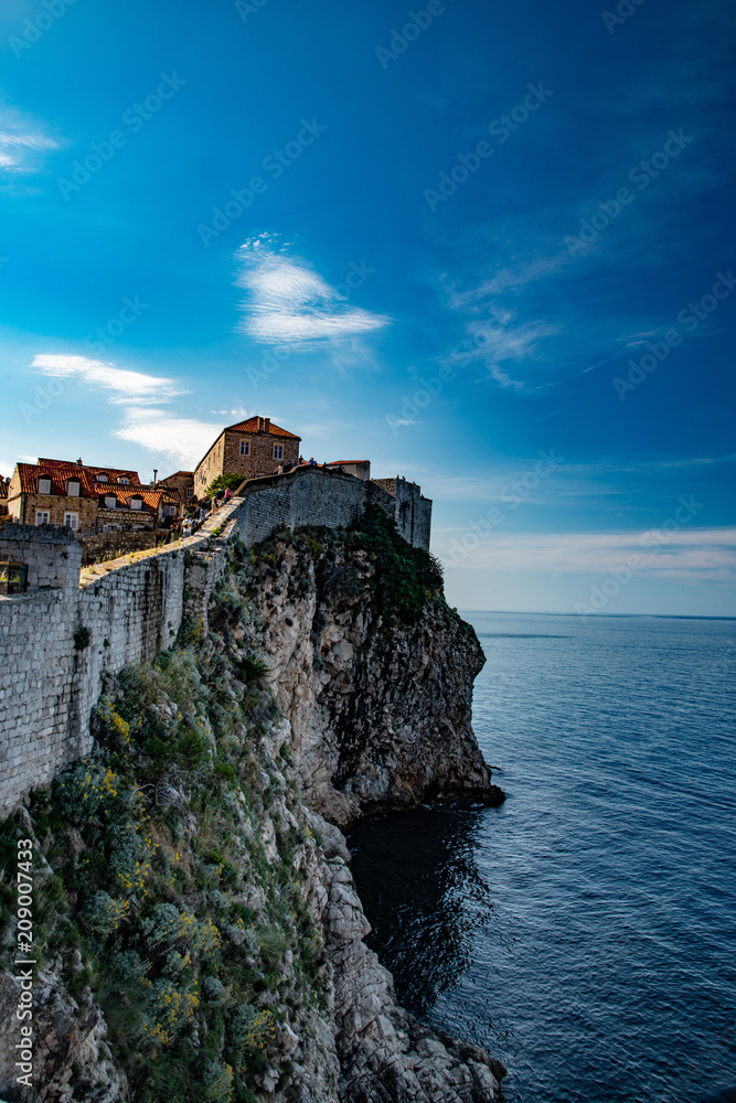 Old town fortress, overlooking Adriatic, Dubrovnic Croatia