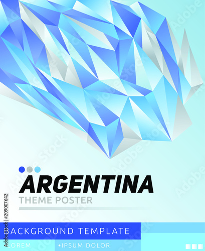 Argentina theme modern poster, vector template illustration argentine flag colors