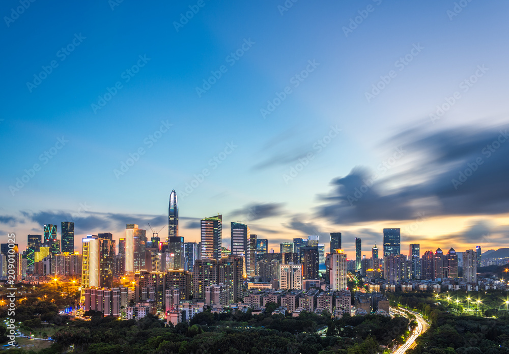Obraz premium Panoramę miasta Shenzhen