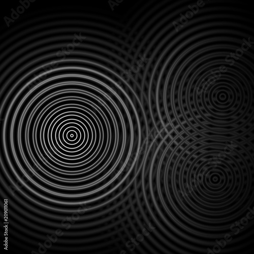 Abstract background, white sound waves oscillating