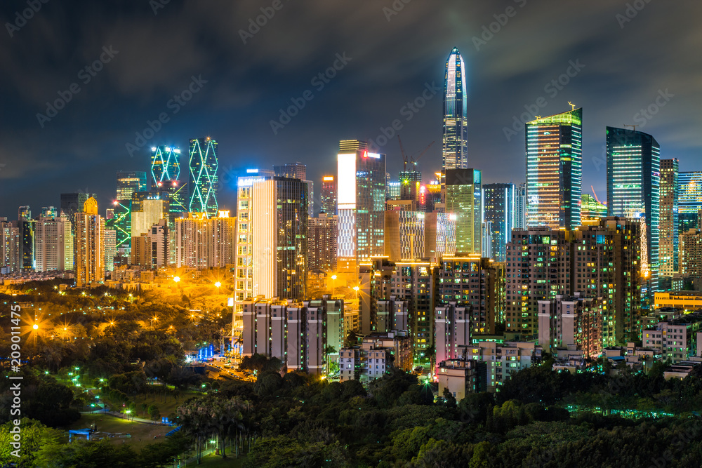 Night view of Shenzhen City