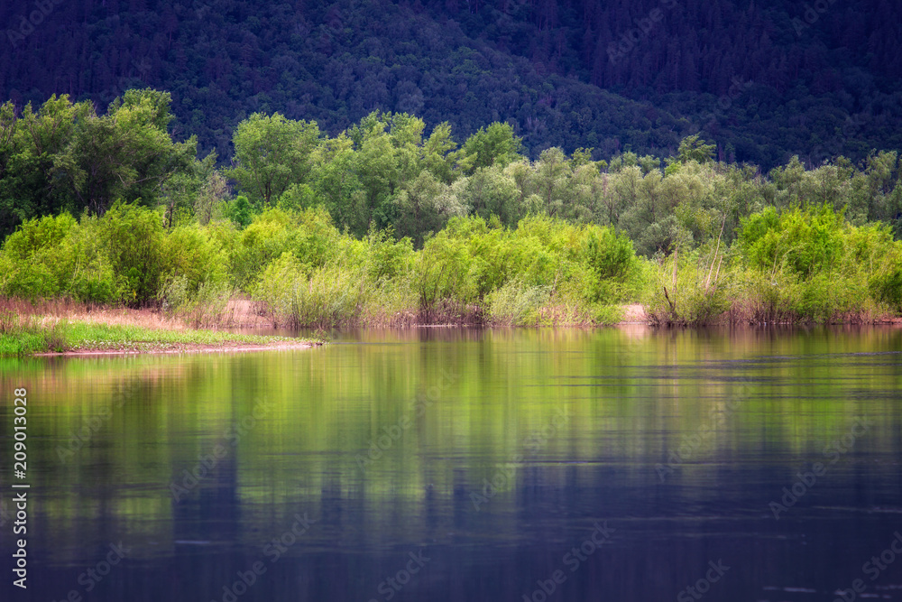 Early morning.A summer morning on the shore of a quiet river. Early morning.A summer morning on the shore of a quiet river.