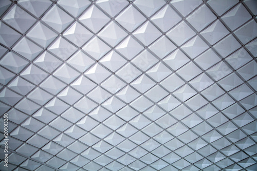 A close-up of a gray-white ceiling