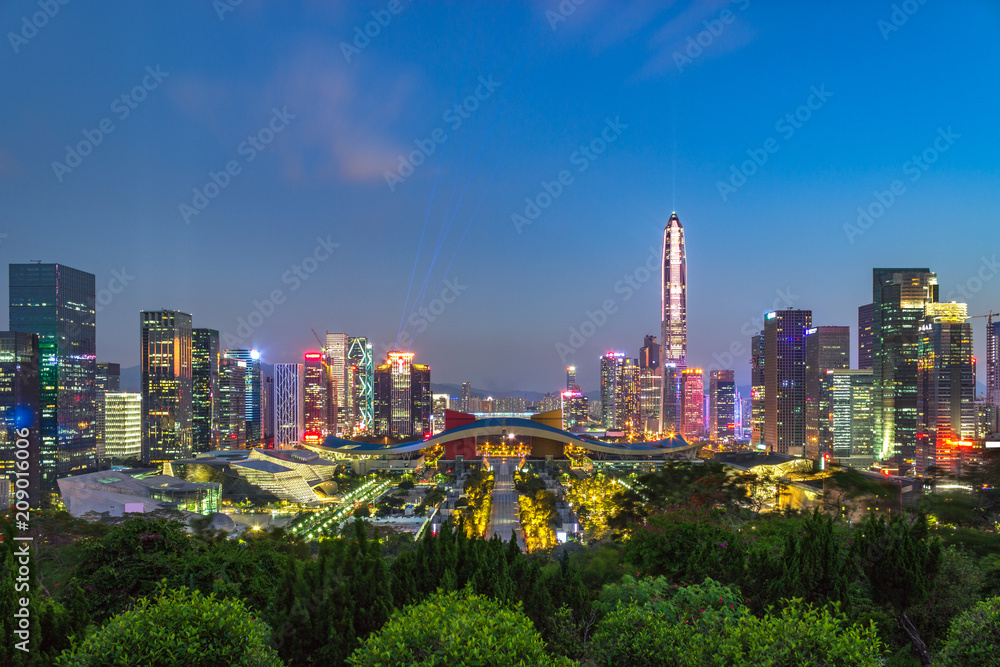 Shenzhen city center night view