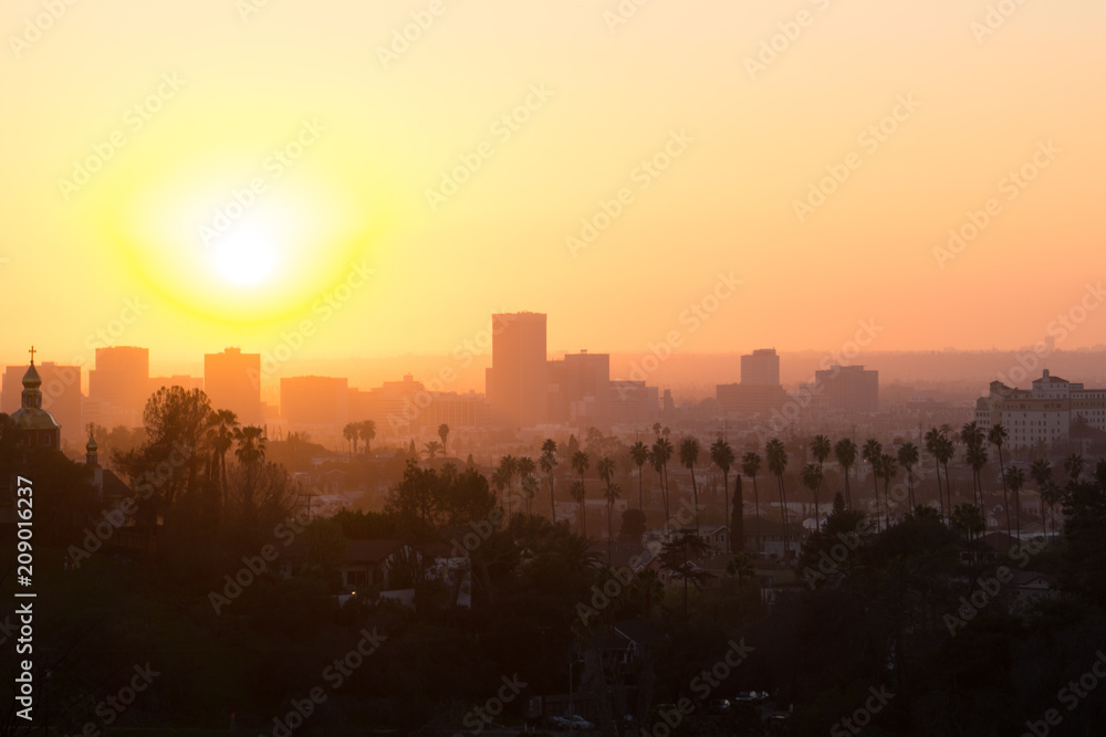 Sunset on Korea Town Los Angeles