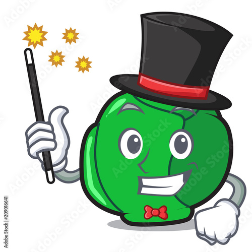 Magician brussels mascot cartoon style