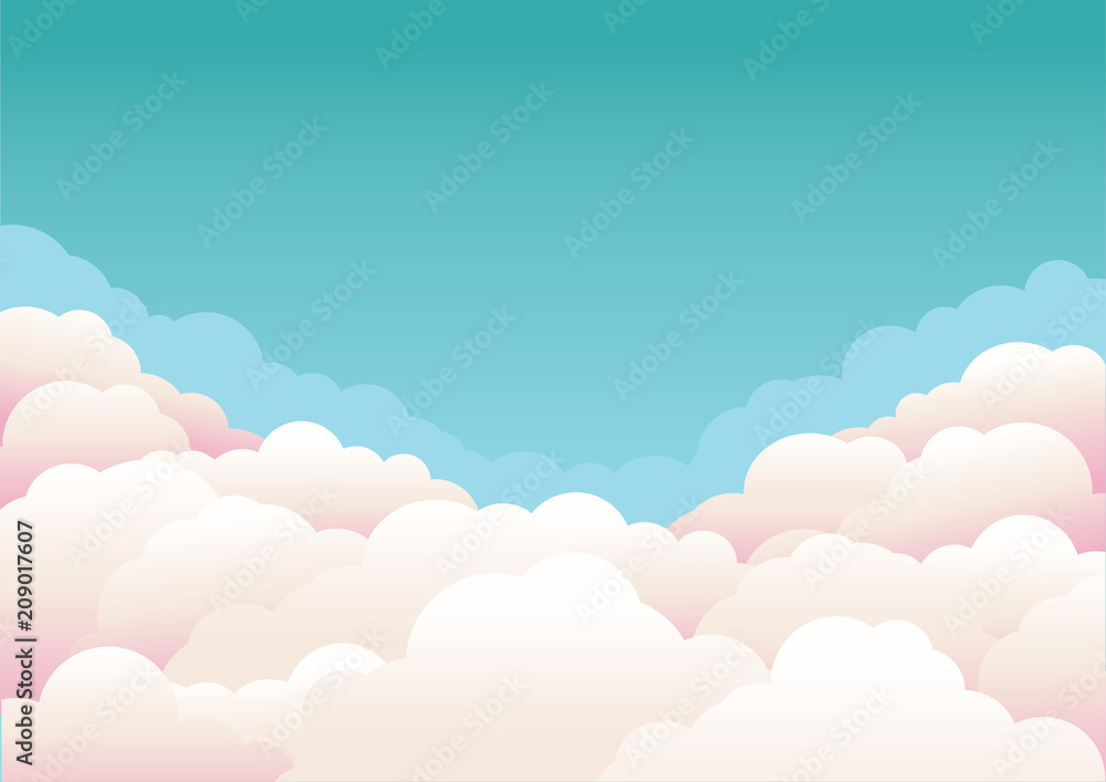 Blue sky with clouds.Vector nature background Blue sky with clouds.Vector nature background