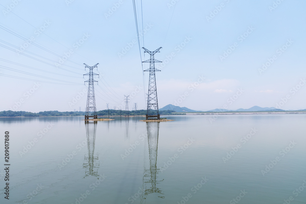 power pylon in the lake