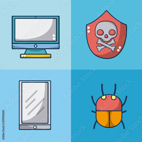 Set of meltdown and spectre icons