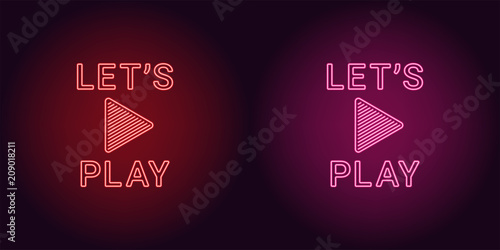 Neon icon of Red and Pink Lets Play