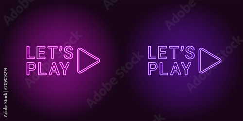 Neon icon of Purple and Violet Lets Play